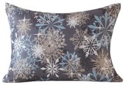 Husa pentru perna din microfibra SNOWFLAKE 70x90 cm, albastru-gri