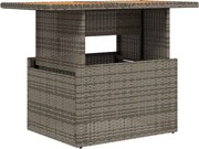 vidaXL Masă de grădină, gri, 100x55x73 cm, poliratan și lemn de acacia