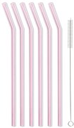 Set 6 paie din sticlă Vialli Design, lungime 23 cm, roz