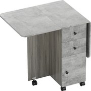 HOMCOM Masă Rabatabilă pentru Maxim 6 Persoane cu 2 Sertare, Dulap și Raft Posterior, 120x60x76.5 cm, Alb | Aosom Romania