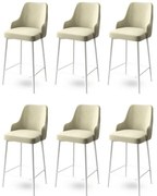 Set de scaune de bar Enox Cream and White, 6 buc., 6 buc.