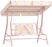 AIYAPLAY Leagăn pentru Copii cu Copertină Reglabilă și Centură de Siguranță, 120x112x75 cm, Roz | Aosom Romania