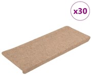 vidaXL Covorașe scară autoadezive 30 buc Bej 65x24,5x3,5 cm