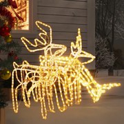 vidaXL Set de figurine ren de Crăciun, 3 piese, alb cald