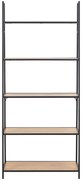 Etajeră neagră/în culoare naturală cu aspect de lemn de stejar 77x175 cm Seaford – Actona
