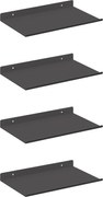 vidaXL Raft suspendat Pe perete 4 pcs Negru 30 x 18 x 2,5 cm Oțel
