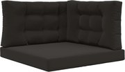 vidaXL Perna pentru canapea de exterior 3 pcs Negru Poliester