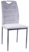 Scaun de bucaterie Rip Velvet, gri deschis