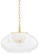Lustra LED Suspendata, Sticla, Alabastru, Moore