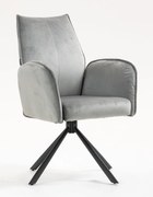 HR280 BAZĂ STEA Scaun Gray din Catifea cu Bază Neagră