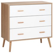 HOMCOM Comodă cu 3 Sertare pentru Sufragerie și Dormitor, Comodă Modernă din Lemn, 80x39x80 cm, Alb | Aosom Romania