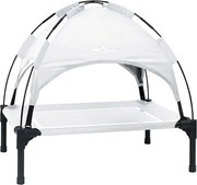 vidaXL Pat pentru câini Manual Gri argintie 63 x 49,5 x 60 cm Oțel