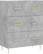 vidaXL Servantă, gri beton, 69,5x34x90 cm, lemn compozit