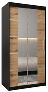 Dulap de haine 100 cm Verika 4 100 (negru + stejar artisan). 1064252