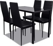 vidaXL Set mobilier de bucătărie, cinci piese, negru