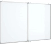 vidaXL Tablă magnetică pliabilă, alb, 120x80x1,7 cm, aluminiu
