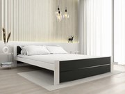 Pat IKAROS DOUBLE 140 x 200 cm, antracit/alb Saltele: Fara saltea, Somiera pat: Cu lamele drepte