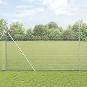 vidaXL Îngrădire cu stâlpi Argintiu 1.5 x 50 m Oțel