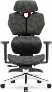 PORTO E04 Pro Executive – Scaun Ergonomic cu Suport Lombar Ajustabil, Tetieră Reglabilă, Cotiere 3D, Șezut Extensibil, Înclinare 135°, Suport pentru Picioare și Bază Metalică, Mesh, Negru