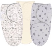 Set 3 sisteme de infasat reglabil din bumbac 0-3 luni Kidizi Miauw, 100% bumbac