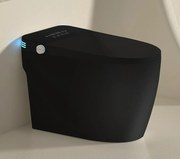 Smart WC 822 – Vas de Toaletă Inteligent cu Bideu, Sterilizare UV, Deschidere/Închidere automată, Senzor picior, Control inteligent al Temperaturii, Uscare aer cald, Iluminare de noapte, Afișaj LED, Telecomandă, Ceramică, Negru