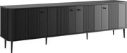 Comodă TV Vesper 4D 187 cm - negru / picioare negre