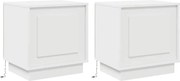 vidaXL Dulap de noapte 2 pcs Alb 44 x 34,5 x 45 cm Lemn compozit
