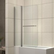 Paravan de cada pivotant Inter Ceramic 100x140 cm sticla 5 mm profil crom lucios-transparent stanga