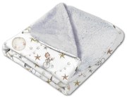 Paturica dubla pufoasa cu doua fete 100x78 cm Kidizi Fluffy Circus