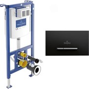 Rezervor WC cu cadru incastrat Villeroy&Boch ViConnect cu cadru 112 cm si clapeta ViConnect 300S negru