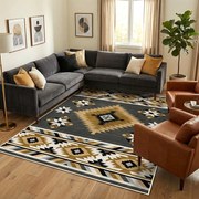 Covor camera antiderapant, 120x180 cm, Stil Boho-Chic