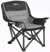 Outsunny Scaun de Camping Pliabil cu 2 Suporturi pentru Pahare și Buzunare Laterale, 99x71x103 cm, Gri | Aosom Romania