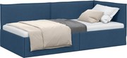 vidaXL Cadru de pat colțar cu headboard albastru 80 x 200 cm țesătură