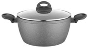 Oală cu capac Florina Lava Stone MG, 24 cm, 4 l, gri, diam. 24 cm