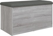 vidaXL Bancă de depozitare, gri sonoma, 82x42x45 cm, lemn prelucrat