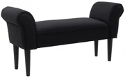 HOMCOM Bancă de Capăt de Pat cu Cotiere Rulate, Bancă Căptușită pentru Dormitor, 102x36x51 cm, Negru | Aosom Romania