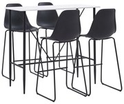 vidaXL Set de bar, 5 piese, negru, plastic