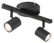 Spot de plafon negru GU10 50mm cu 2 lumini, inclusiv iluminare de fundal - Back Up