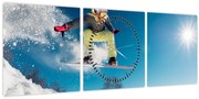 Tablou - Snowboarder (cu ceas) (90x30 cm)