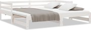 vidaXL Pat extensibil de zi fără saltea, alb, 80x200 cm