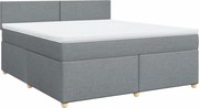 vidaXL Pat continental, gri deschis, 180x200 cm, material textil