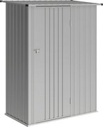 Outsunny Șopron de Grădină 1,07m² din Oțel Galvanizat, Depozit pentru Unelte cu Ușă Blocabilă și Acoperiș Înclinat, 142x86x189 cm, Argintiu | Aosom Romania