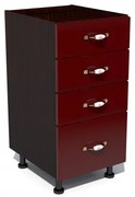 Corp inferior 40 cu 4 sertare Zebra MDF rosu simplu