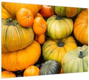 Tablou pe sticlă - Dovleac de toamnă (70x50 cm)