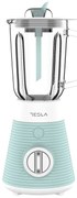 Blender Tesla BL510BWS, 500W, Cana de sticla 1,5 L, Pulse, Lama cvadrupla, Alb/Menta