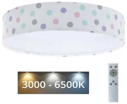 Plafonieră LED dimabilă GALAXY KIDS LED/24W/230V colorat buline + telecomandă