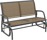 Outsunny Banca Tip Leagan 2 Locuri din Metal, Negru, 123x70x87 cm | Aosom Romania