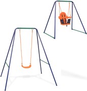 vidaXL Leagăn de o persoană și leagăn de preșcolari 2 în 1, portocaliu