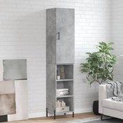 vidaXL Dulap înalt, gri beton, 34,5x34x180 cm, lemn prelucrat