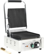 vidaXL Grill Panini cu striații, 31x30,5x20 cm, inox, 1800 W